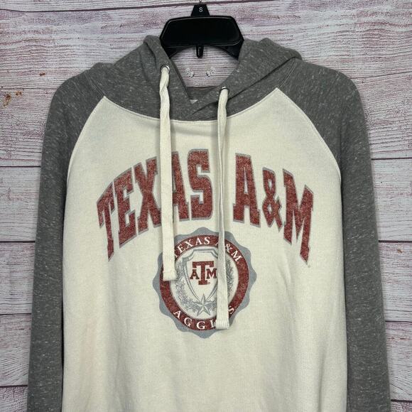 Three Square Texas A&M Aggie Pullover Soft Cozy Fleece Thumb Hole Hoodie Large - Picture 3 of 6